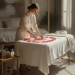 Massage sensuel en couple Saint Valentin : prolongez le plaisir après le bain