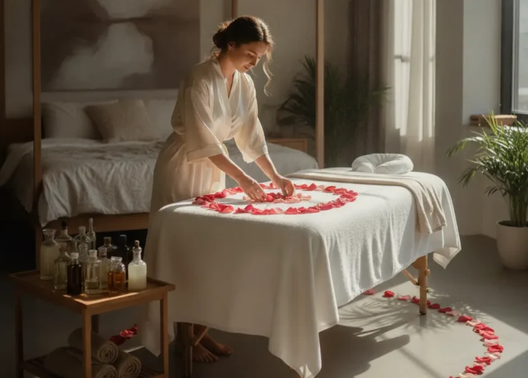 Massage sensuel en couple Saint Valentin : prolongez le plaisir après le bain