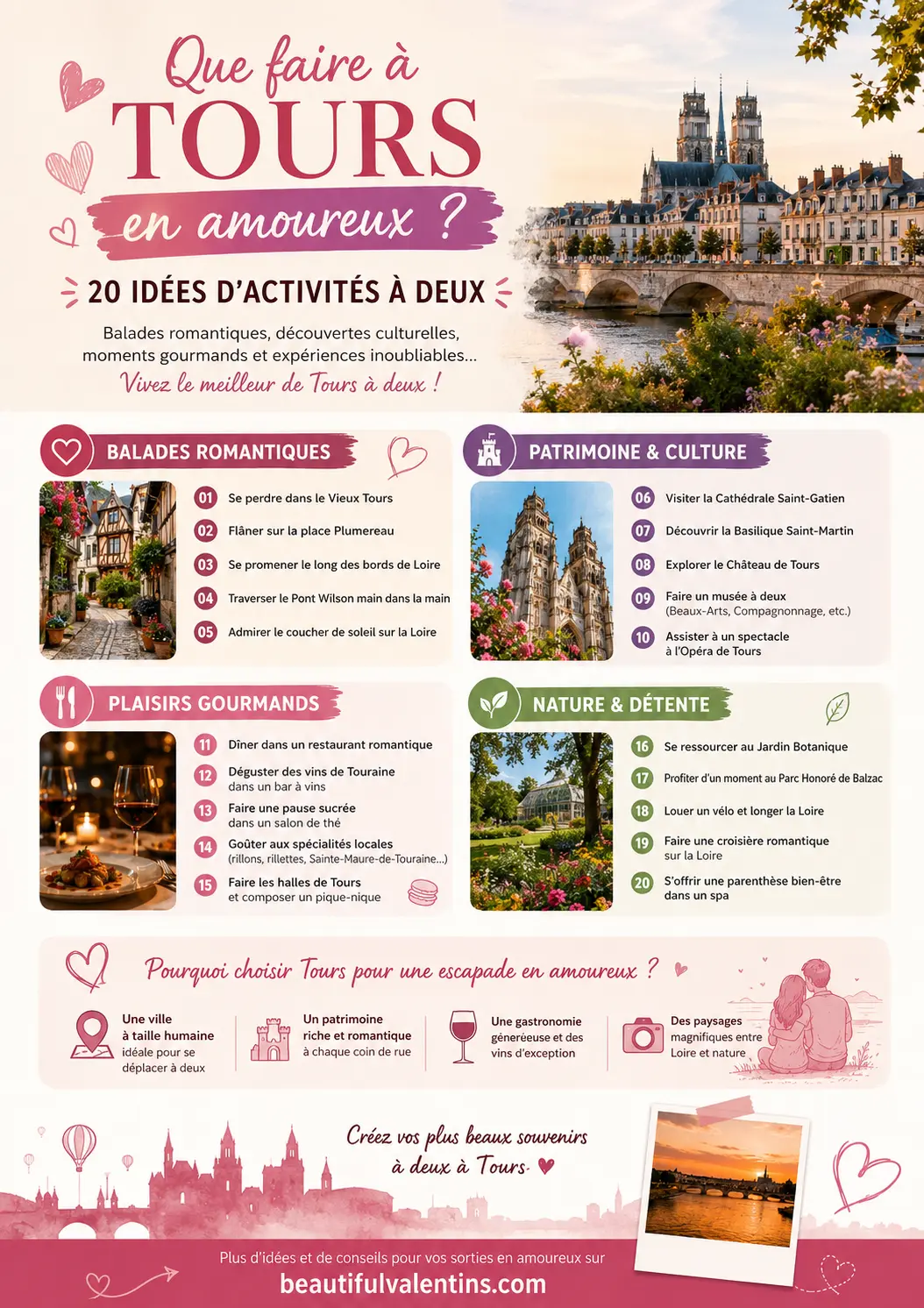 Que faire à Tours en amoureux - infographie